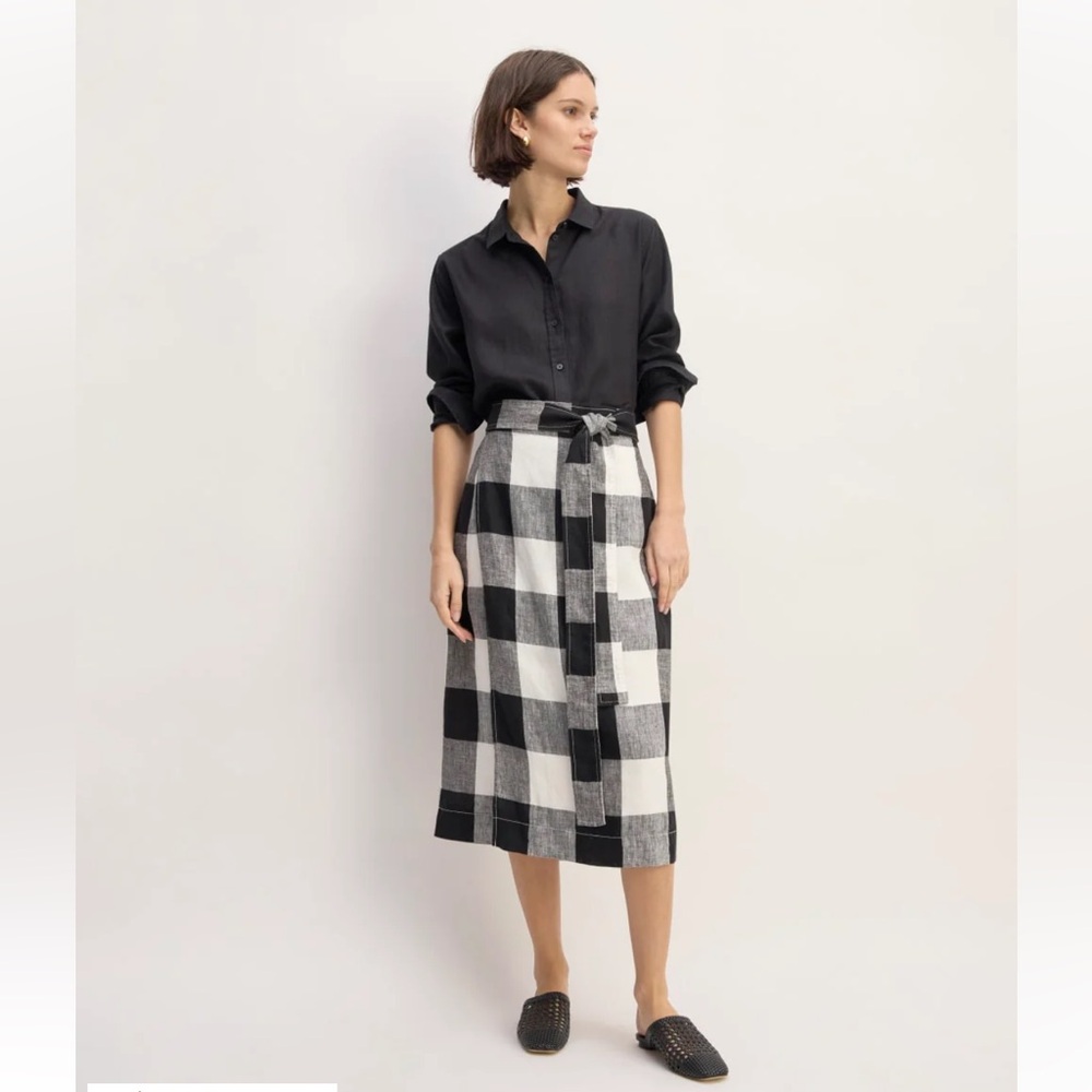 Everlane The Linen Wrap Skirt